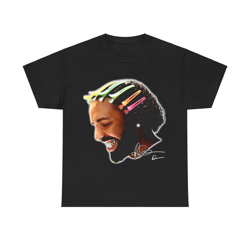 Drake FATD For All The Dogs Drizzy- Heavy Cotton Graphic T-Shirt Tshirt Shirt HipHop Rap Tee Casual Classic Menswear Retro Top Vintage Comfy Streetwear Crewneck Shortsleeve Smooth Underwear Rap Star Round Neck