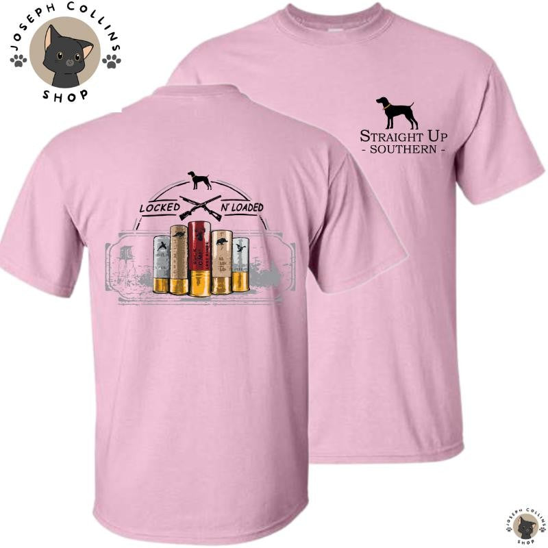 Locked Loaded - Men's Short Sleeve T-Shirt - by Straight Up Southern - Summer Outfits, Regular Fit Short Sleeve Crew Neck T-Shirt for Men, Casual Comfy Knitting Top for Summer