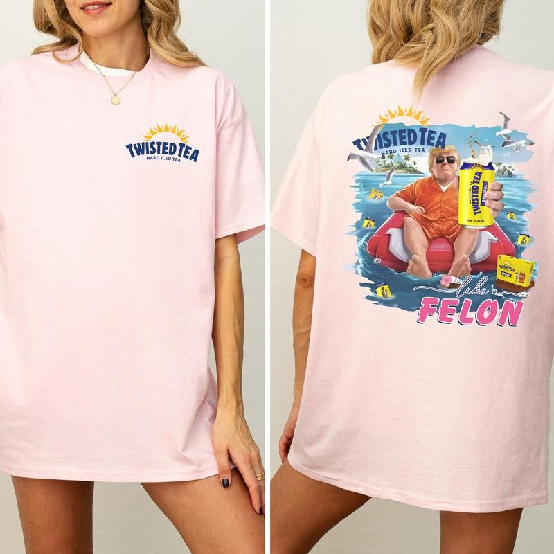 Twisted Tea Beach Graphic Shirt, Funny Summer Beach T-shirt, Summer Vacation Tshirt, Drink Shirt, Comfort Clothing, Cotton Fabric Tshirt, Printed Women's Top, Casual Womenswear